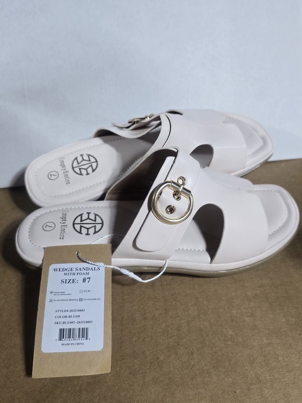 Empty Entire EE Women's Strappy Sandals in BLUSH US 7 NWT